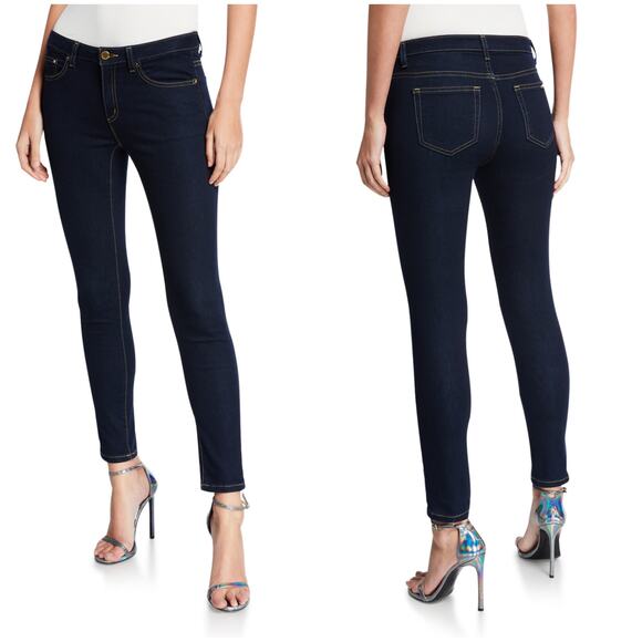 Michael Kors Izzy Skinny Jeans Dark Wash Mid Rise Skinny Jeans MK Logo Size 6 - Picture 1 of 8